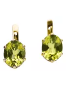 Żółty Perydot 14k żółte złoto Kolczyki Vintage vec003y